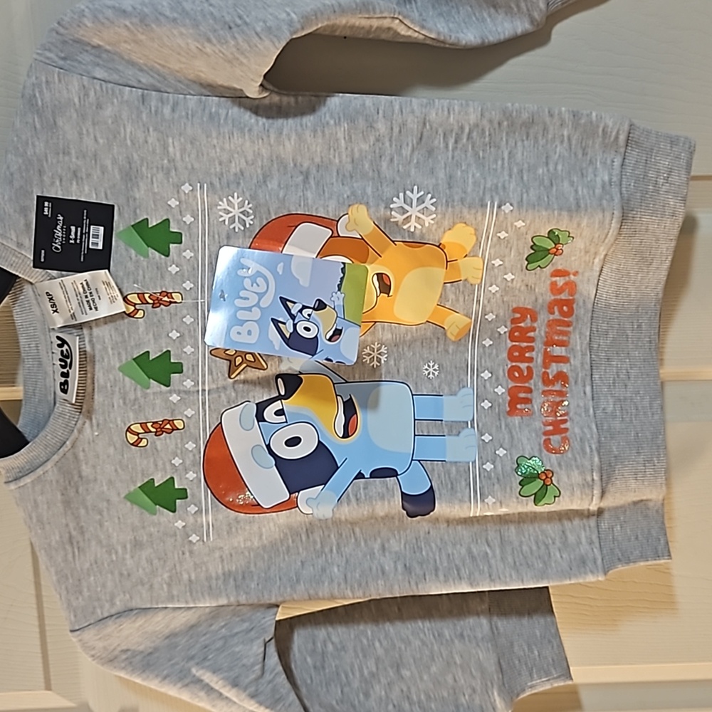 BLUEY LIMITED EDITION CREWNECK SWEATSHIRT: UNISEX: GRAY: NEW WITH TAGS: SIZE XS